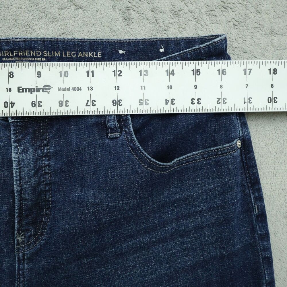 Chico's Jeans Women's 2R US-12 High-Rise Girlfriend Slim Leg Ankle 27" Inseam - Picture 3 of 16